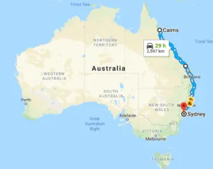 East Coast Australia Road Trip Map East Coast Of Australia - A Complete Travel Guide With Itinerary