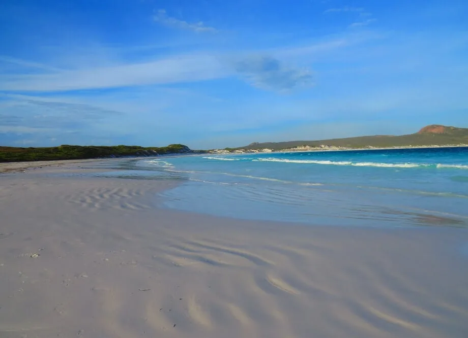 View of the beach Lucky bay in Esperance 