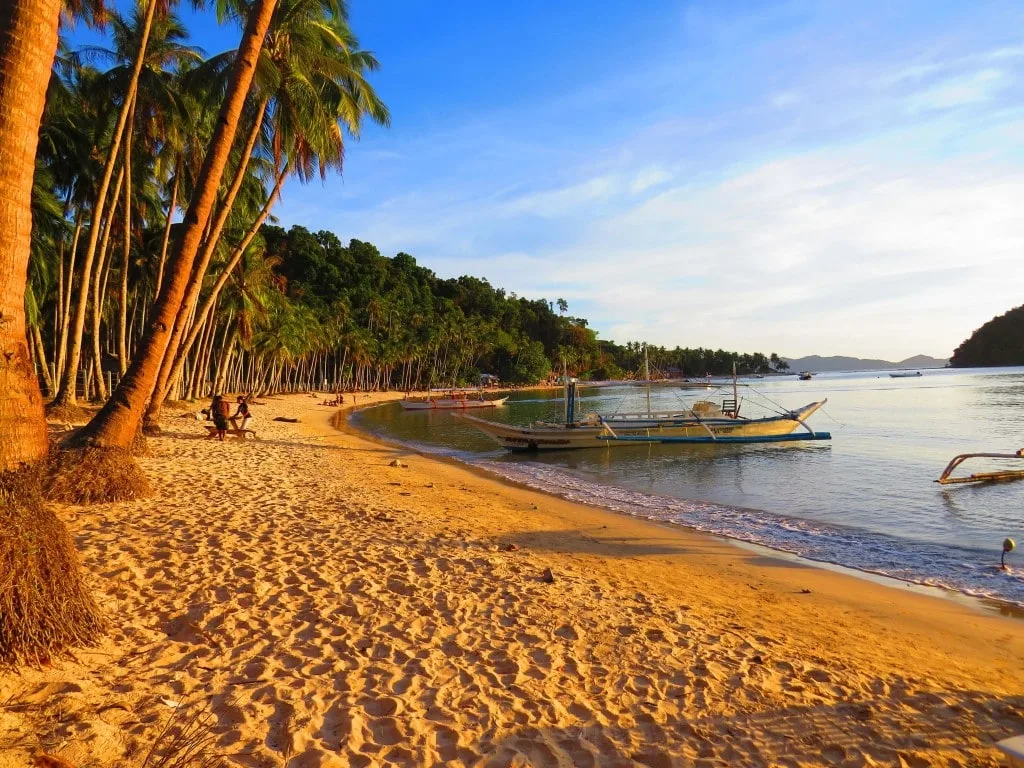 Sunset at Corong Corong Beach El Nido Palawan