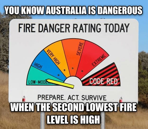 Fire is a real danger in Australia 