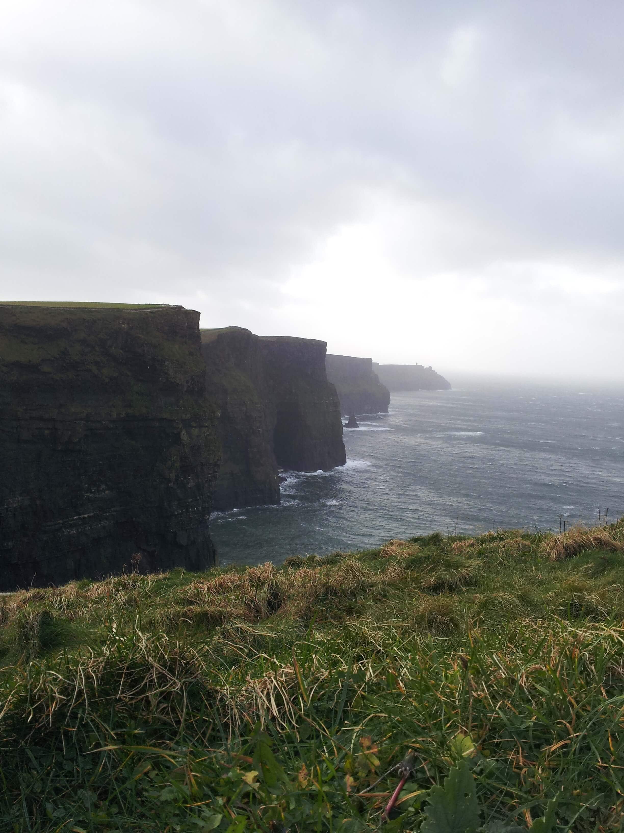 The Cliffs of Moher on a cloudy day