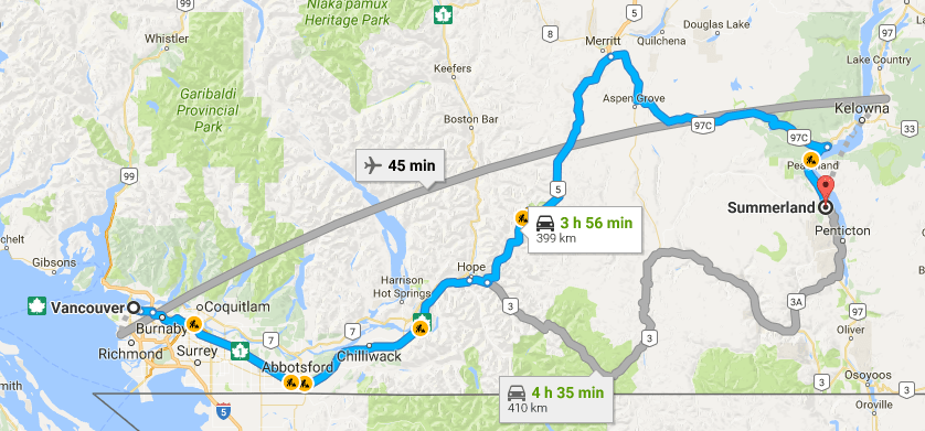 Canadian rockies road trip stop 1 Vancouver to Okanagan valley