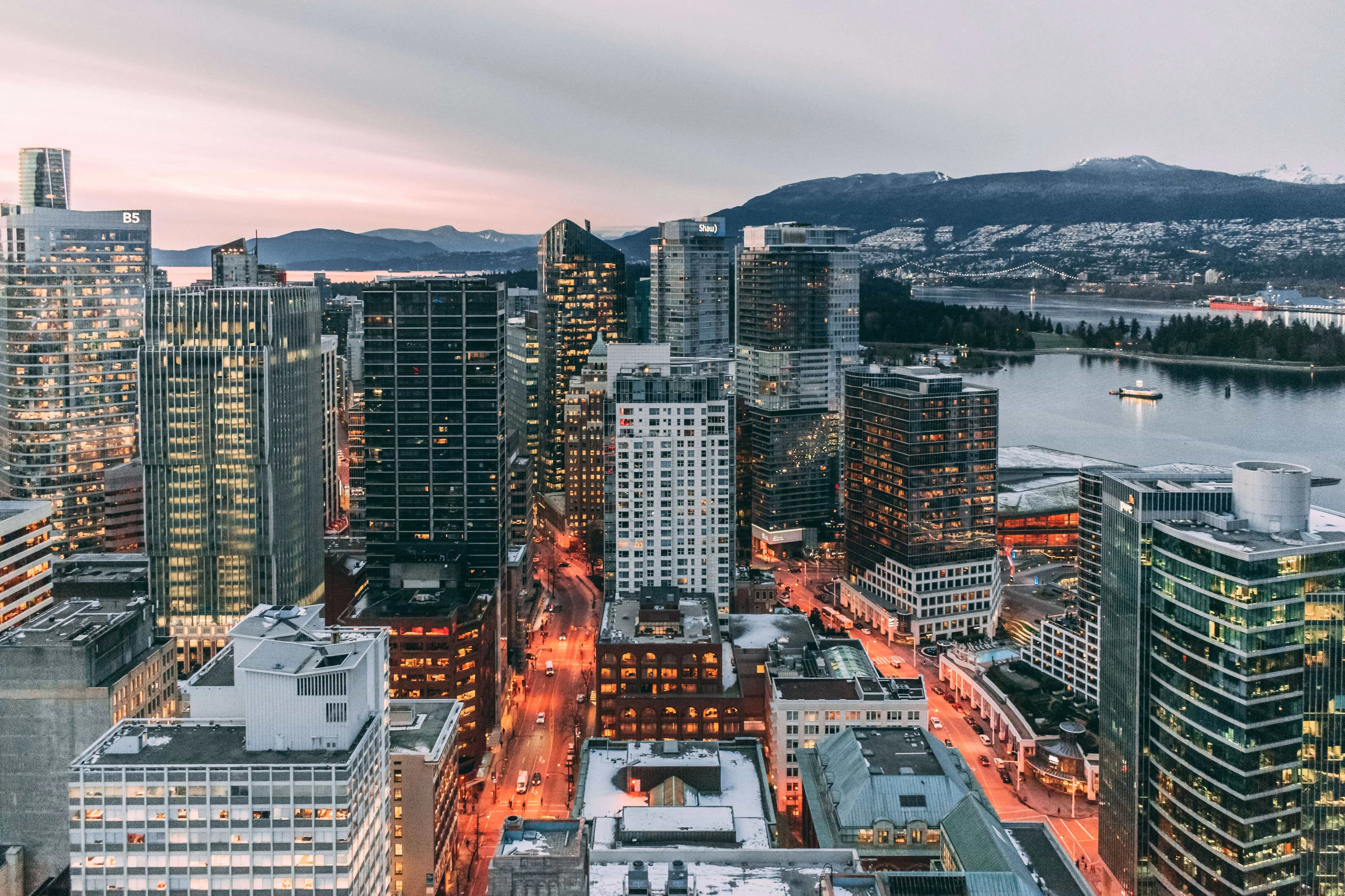 The lovely skyline in Vancouver