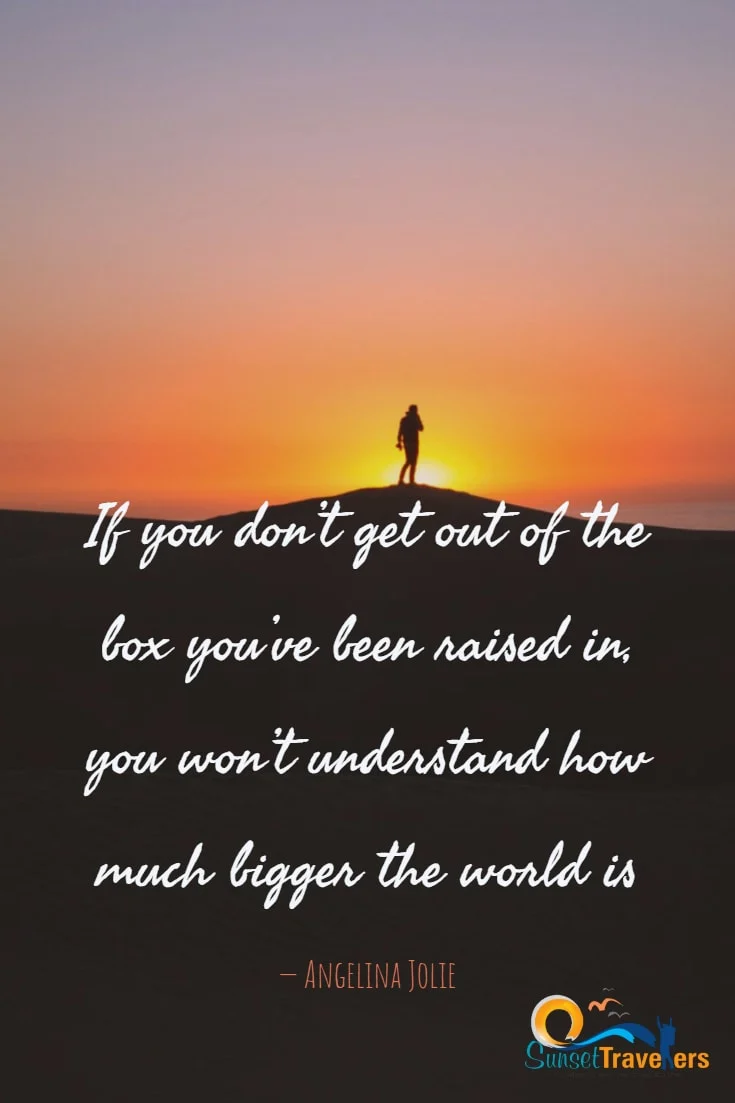 If you don't get out of the box you've been raised in, you won't understand how much bigger the world is - Angelina Jolie