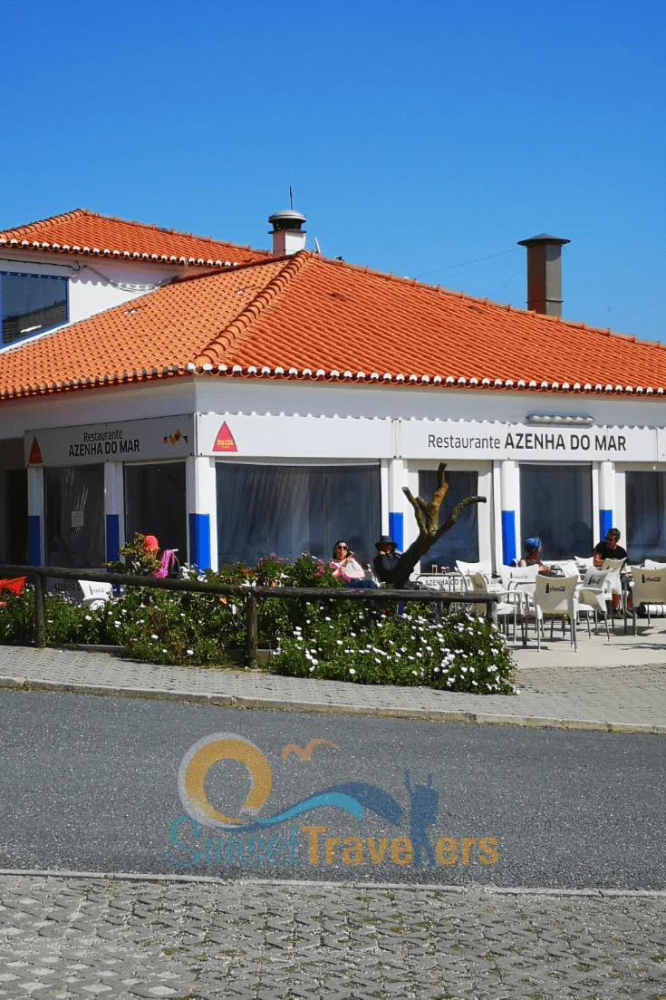 A view of the restaurant Azenha do Mar on our Portugal road trip