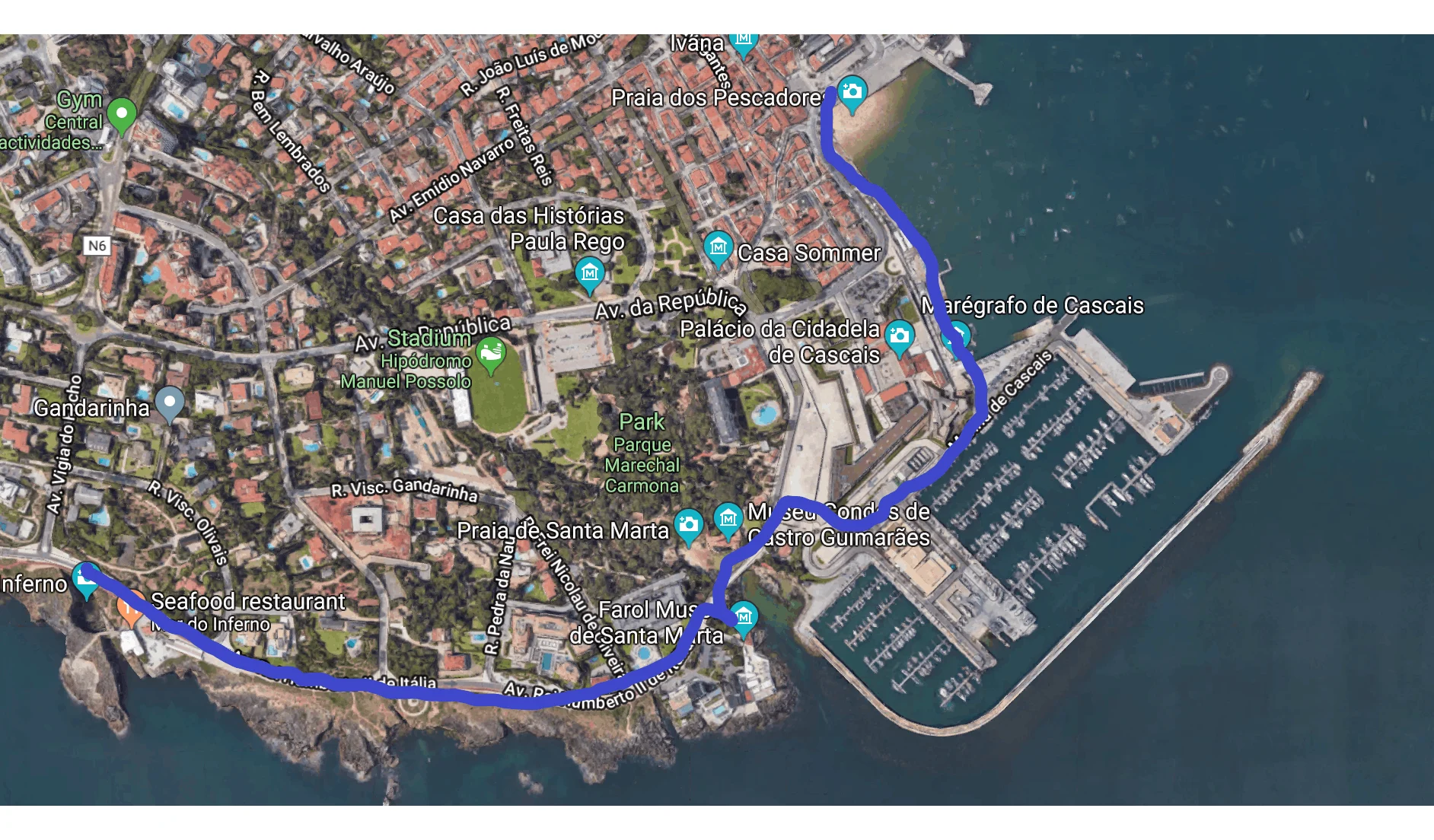 Map of Portugal with the Cascais council tagged (source: Google maps).