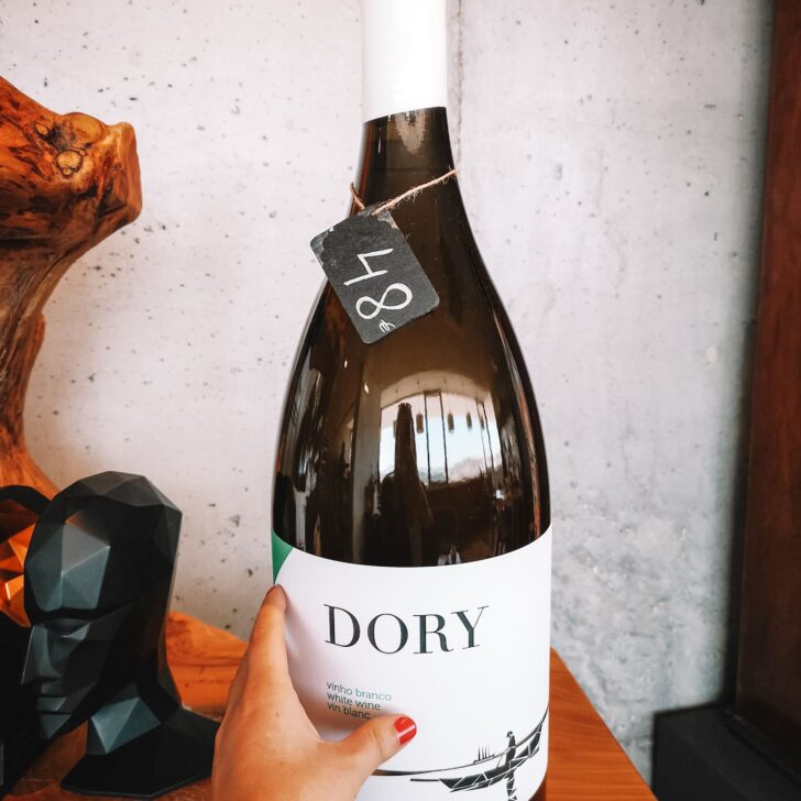 Giant bottle of Dory wine from Lisbon wine brewery.