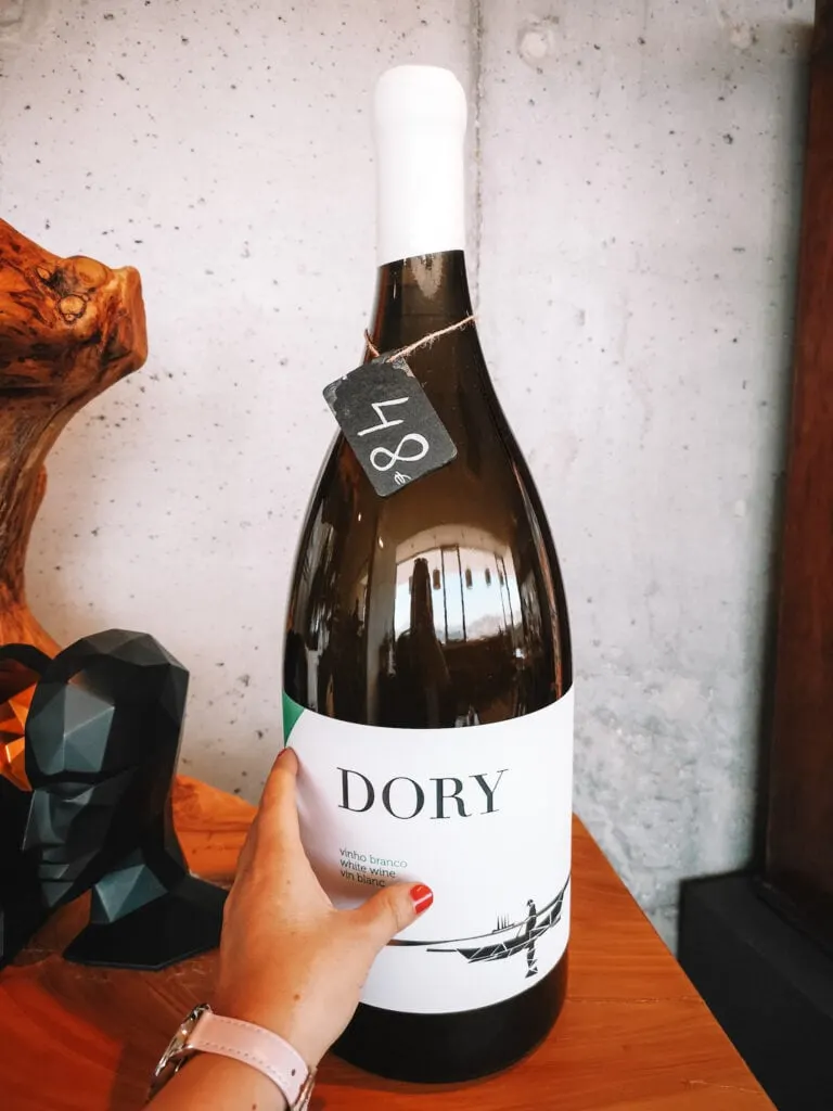 Giant bottle of Dory wine from Lisbon wine brewery. 