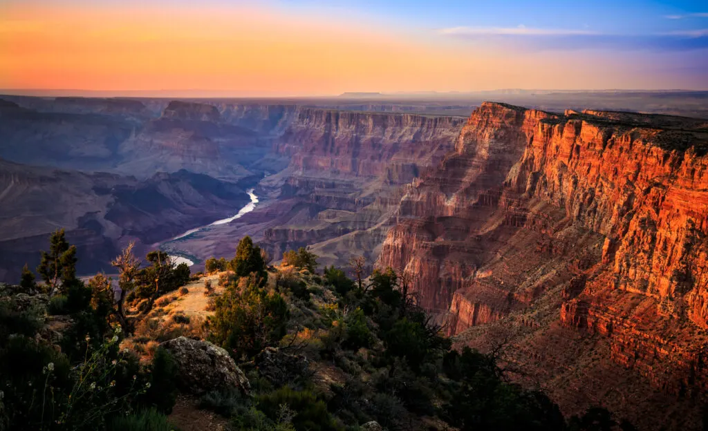 Lovely view of the grand canyon at sunset 